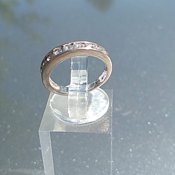 925 sterling silver clear gemstones wedding set - Picture 4 of 7